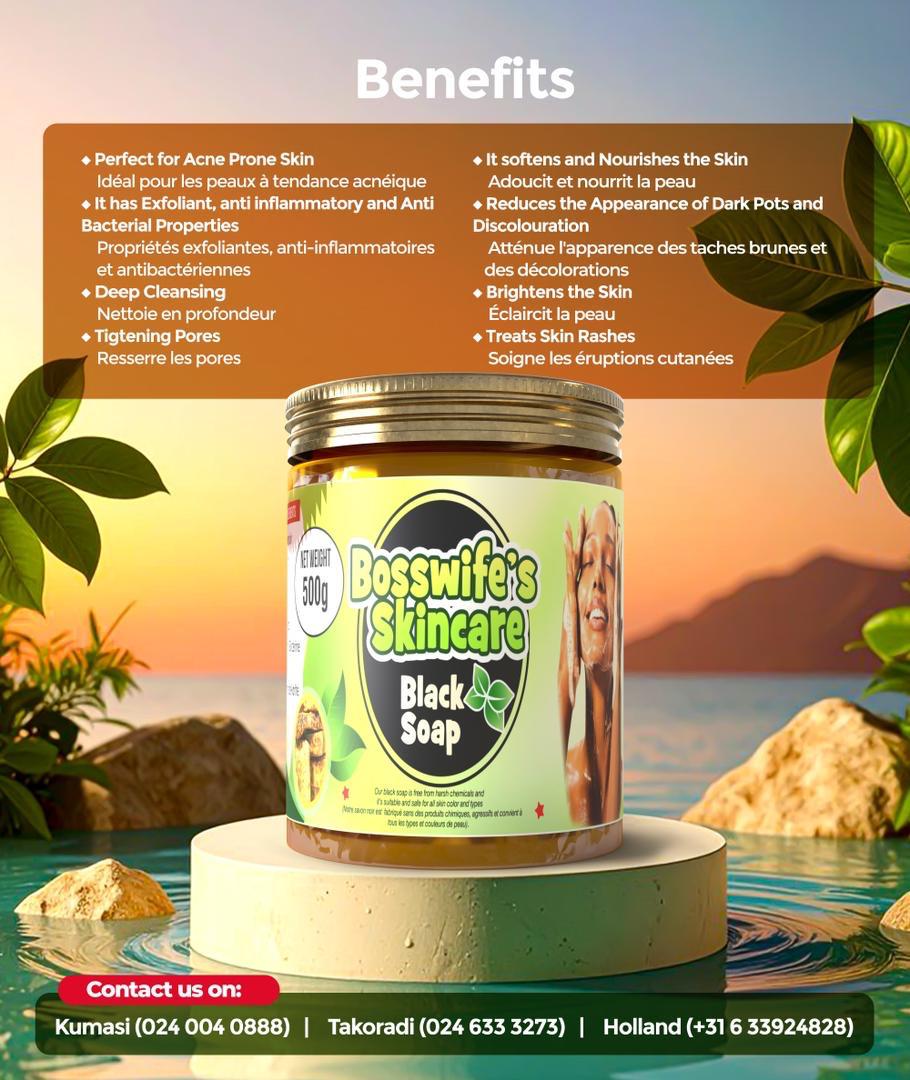 Aaira's Secret Bosswife Skincare Black Natural Soap 500g