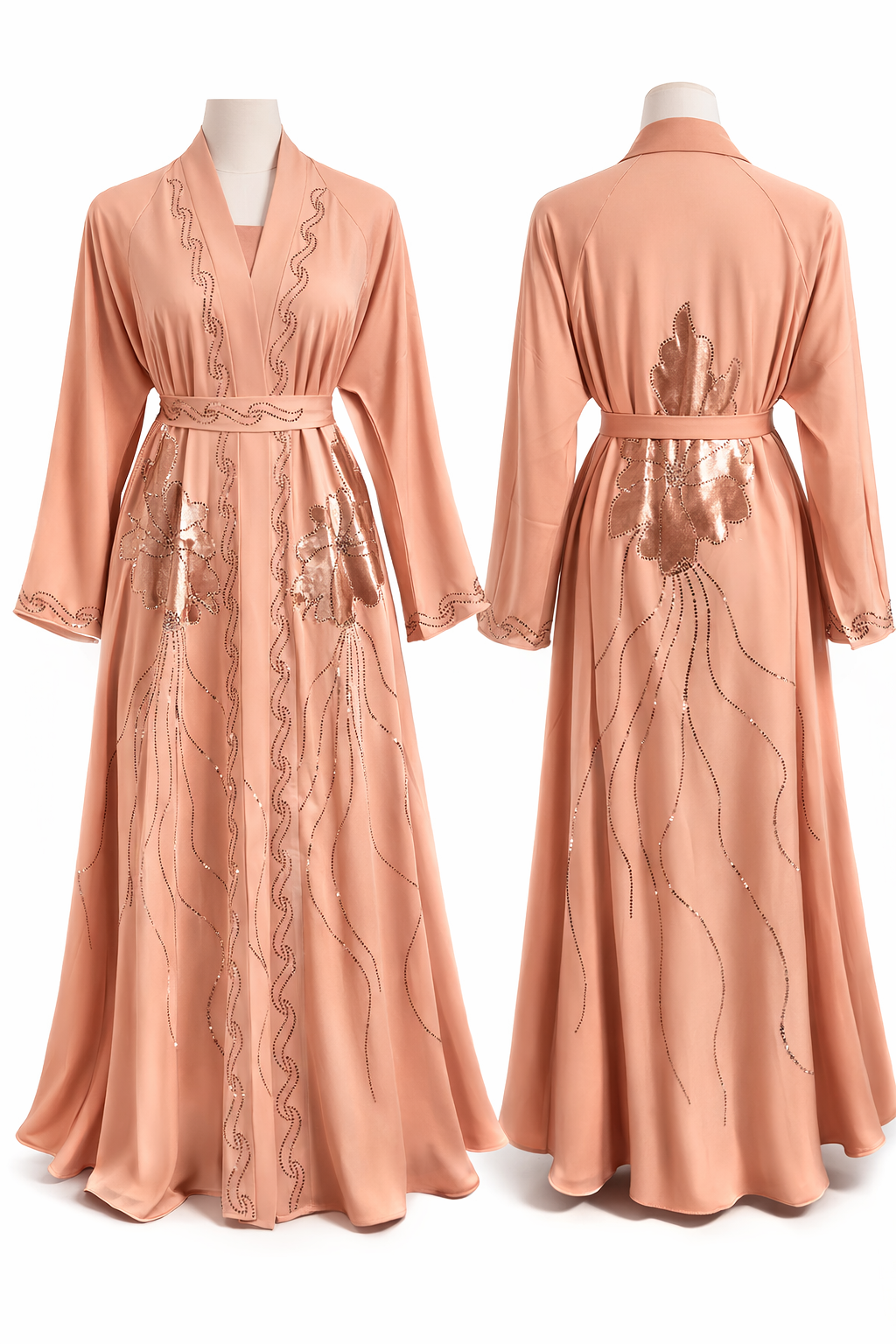 Ladies Embroidered Stone Close Abaya
