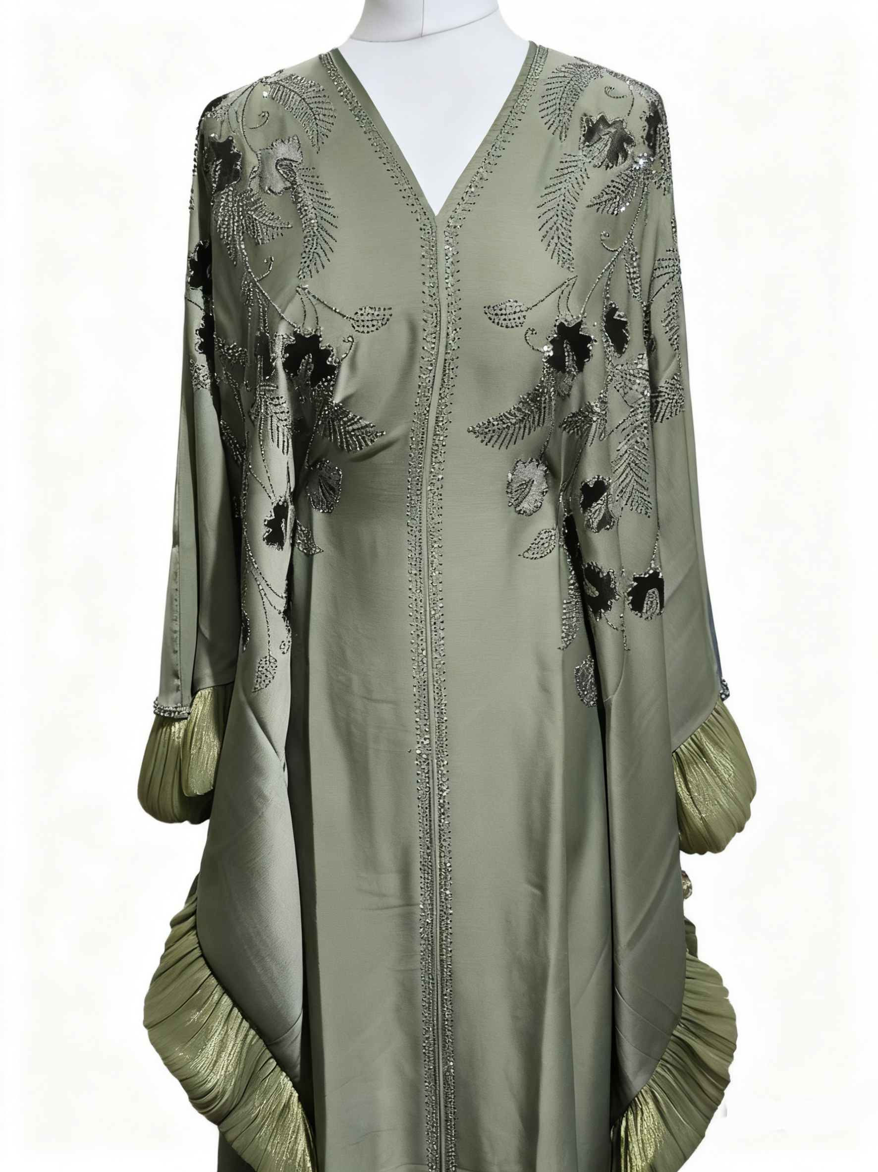 Ladies Embroidered Stone Close Abaya