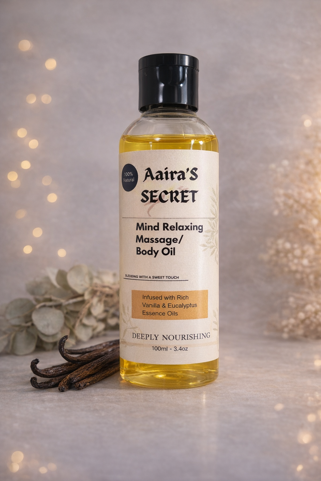 Aaira's Secret Mind Relaxing Body/Massage oil 100ml
